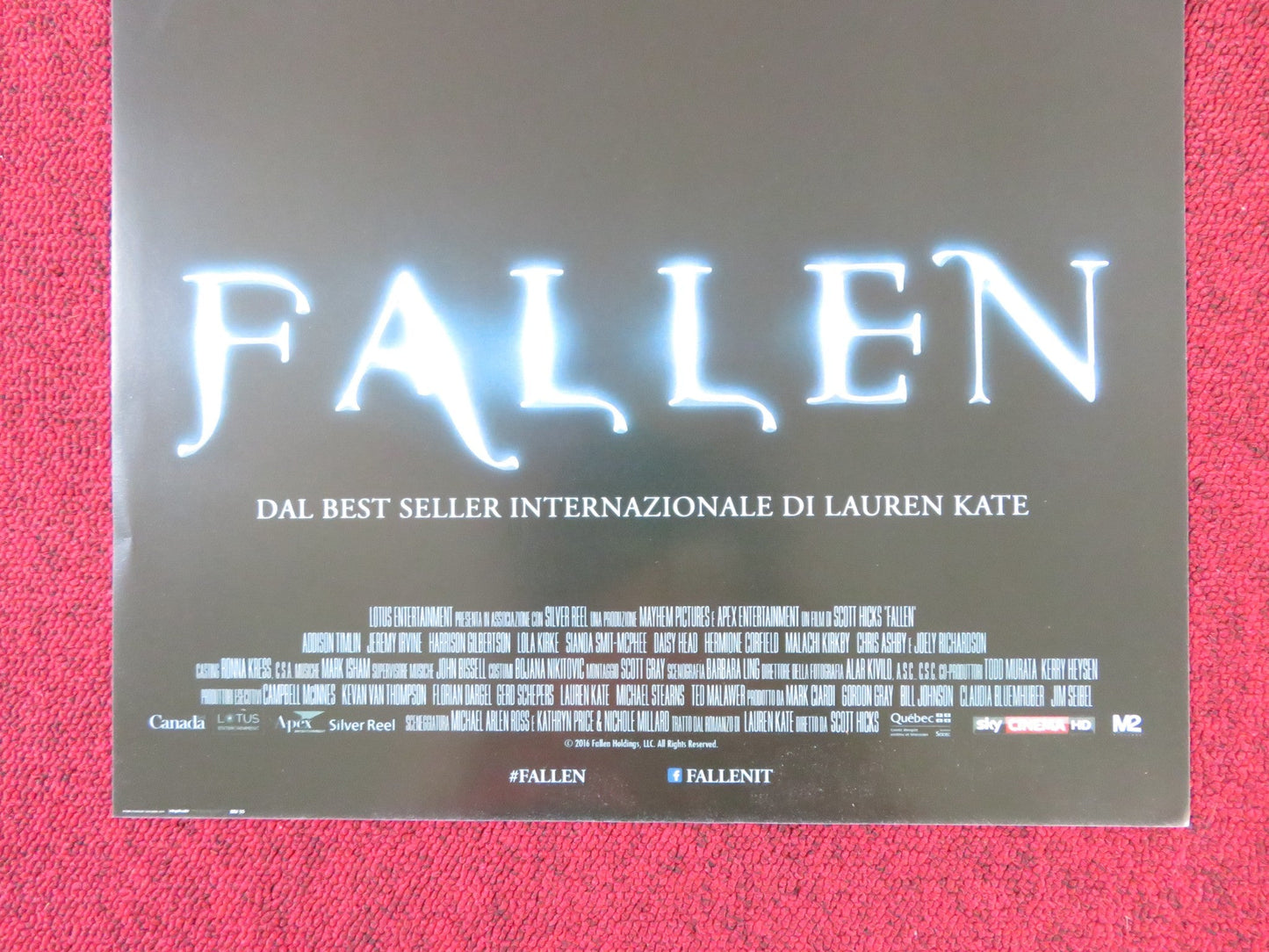 FALLEN ITALIAN LOCANDINA POSTER ADDISON TIMLIN JEREMY IRVINE 2016 Rendezvous Cinema Movie posters