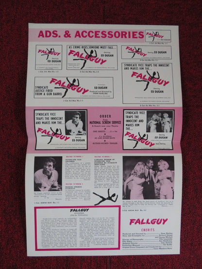 FALLGUY UNCUT FOLDED PRESS BOOK ED DUGAN GEORGE ANDRE 1962 Rendezvous Cinema Movie posters