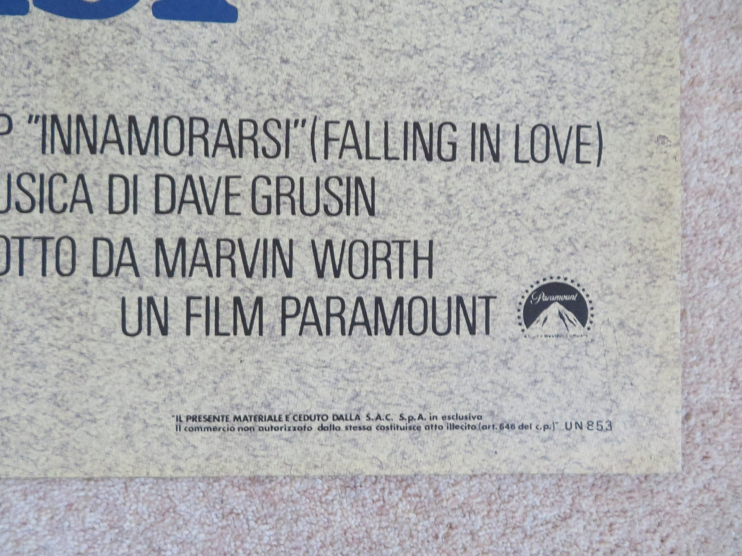 FALLING IN LOVE ITALIAN 2 FOGLIO POSTER ROBERT DENIRO MERYL STREEP 1984 Rendezvous Cinema Movie posters