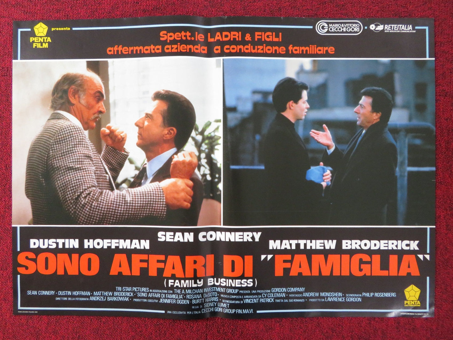 FAMILY BUSINESS - B ITALIAN FOTOBUSTA POSTER SEAN CONNERY DUSTIN HOFFMAN 1989 Rendezvous Cinema Movie posters