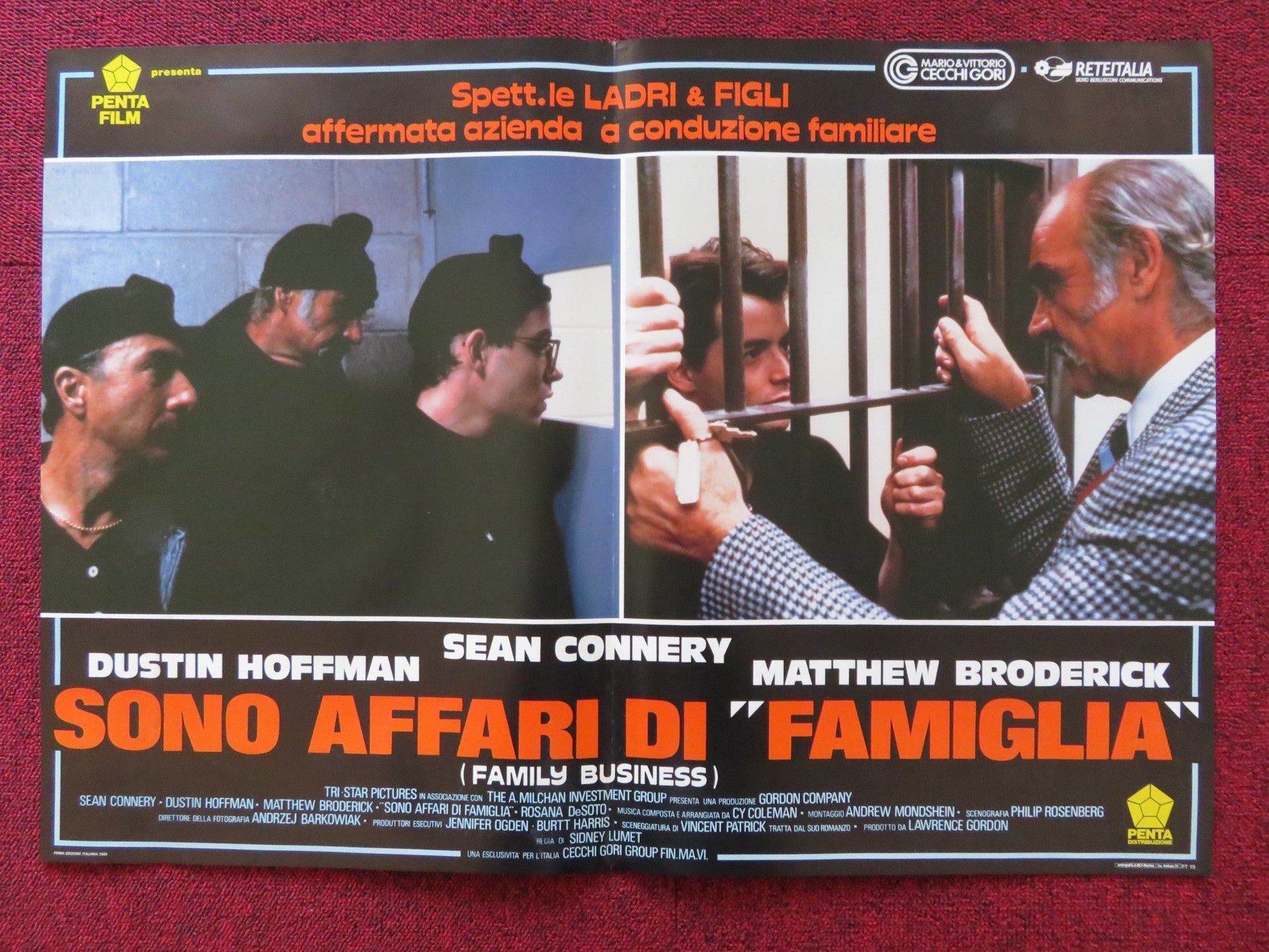 FAMILY BUSINESS - D ITALIAN FOTOBUSTA POSTER SEAN CONNERY DUSTIN HOFFMAN 1989 Rendezvous Cinema Movie posters