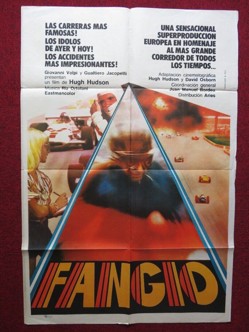 FANGIO FOLDED ARGENTINA POSTER JUEN MANUEL FANIO 1980 - Rendezvous Cinema
