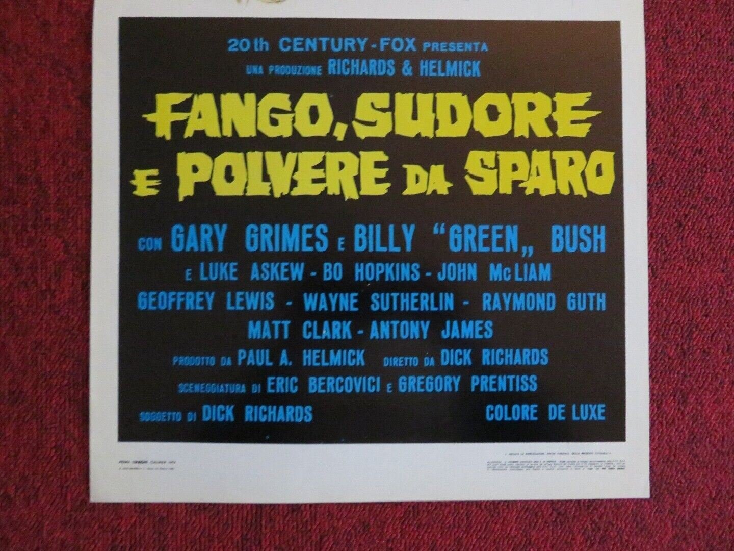 FANGO, SUDORE E POLVERE DA SPARO ITALIAN LOCANDINA (27"x12.5") POSTER 1972 Movie posters
