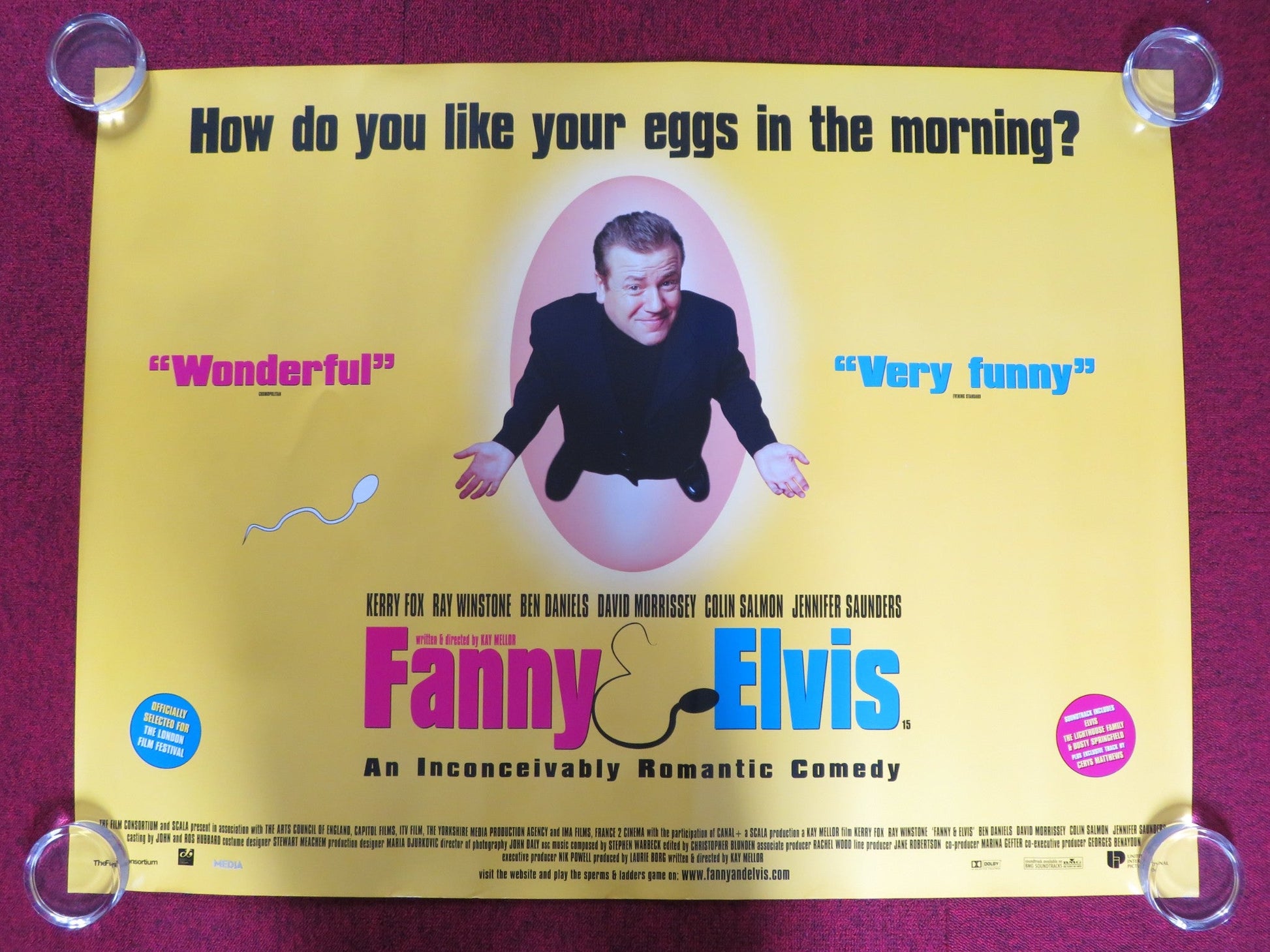 FANNY AND ELVIS UK QUAD (30"x 40") ROLLED POSTER KERRY FOW RAY WINSTONE 1999 Rendezvous Cinema Movie posters