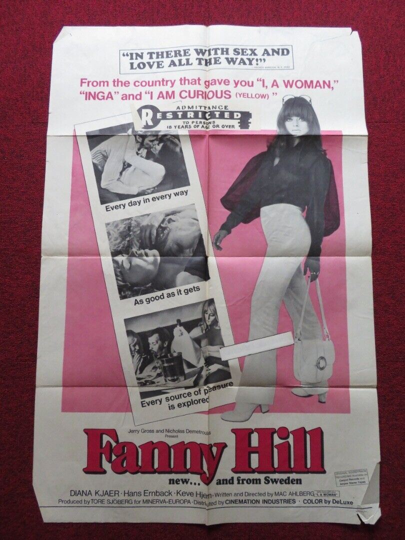 FANNY HILL FOLDED US ONE SHEET POSTER DIANA KJAER HANS ERNBACK 1968 Movie posters