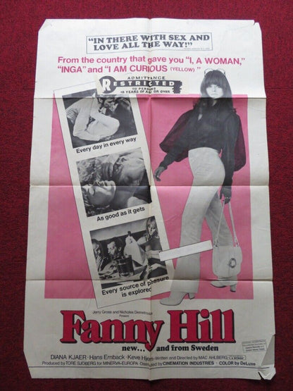 FANNY HILL FOLDED US ONE SHEET POSTER DIANA KJAER HANS ERNBACK 1968 Movie posters