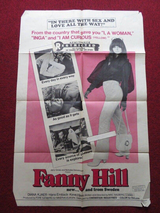 FANNY HILL FOLDED US ONE SHEET POSTER DIANA KJAER HANS ERNBACK 1968 Movie posters