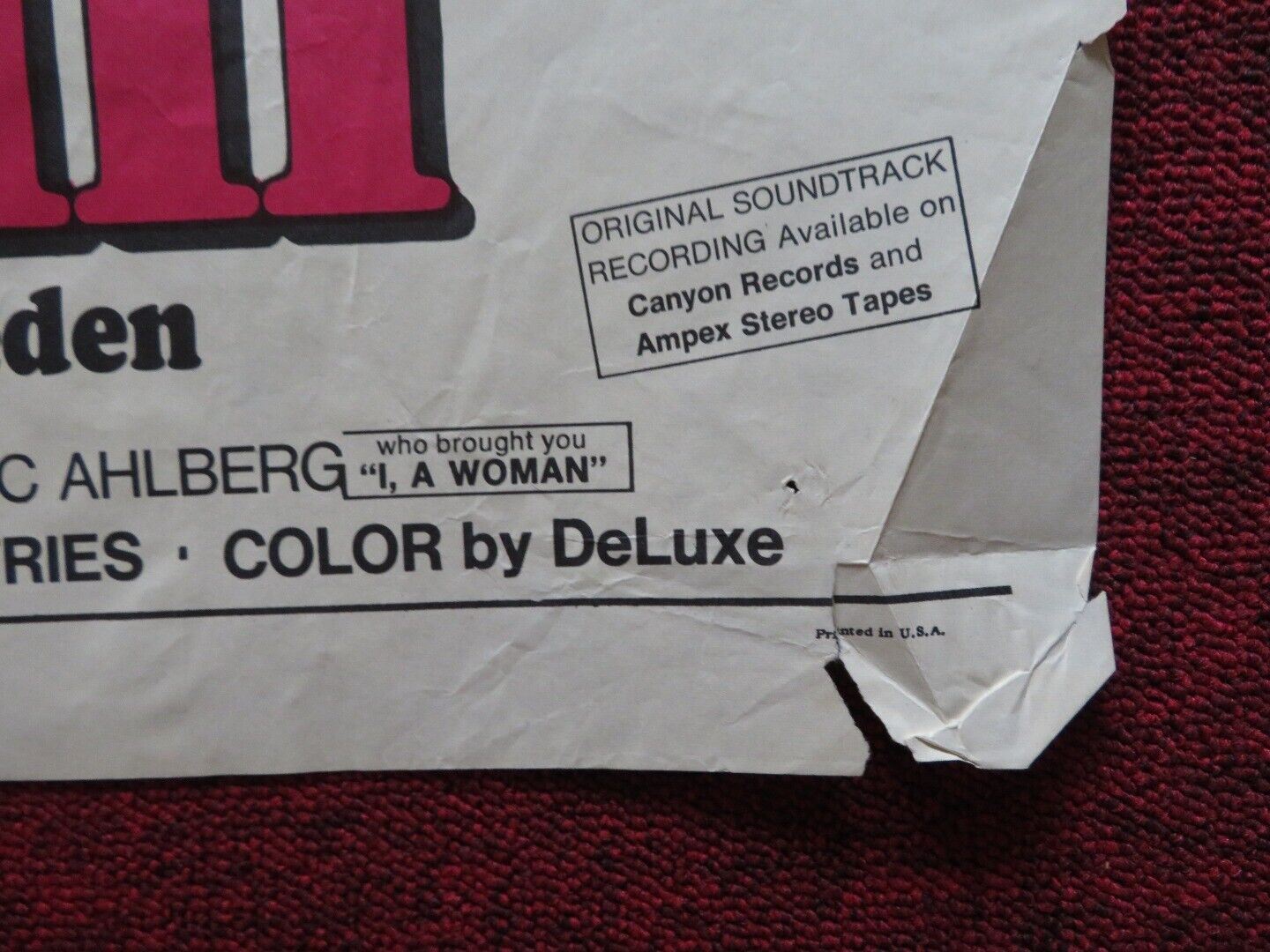 FANNY HILL FOLDED US ONE SHEET POSTER DIANA KJAER HANS ERNBACK 1968 Movie posters