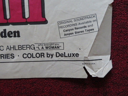 FANNY HILL FOLDED US ONE SHEET POSTER DIANA KJAER HANS ERNBACK 1968 Movie posters