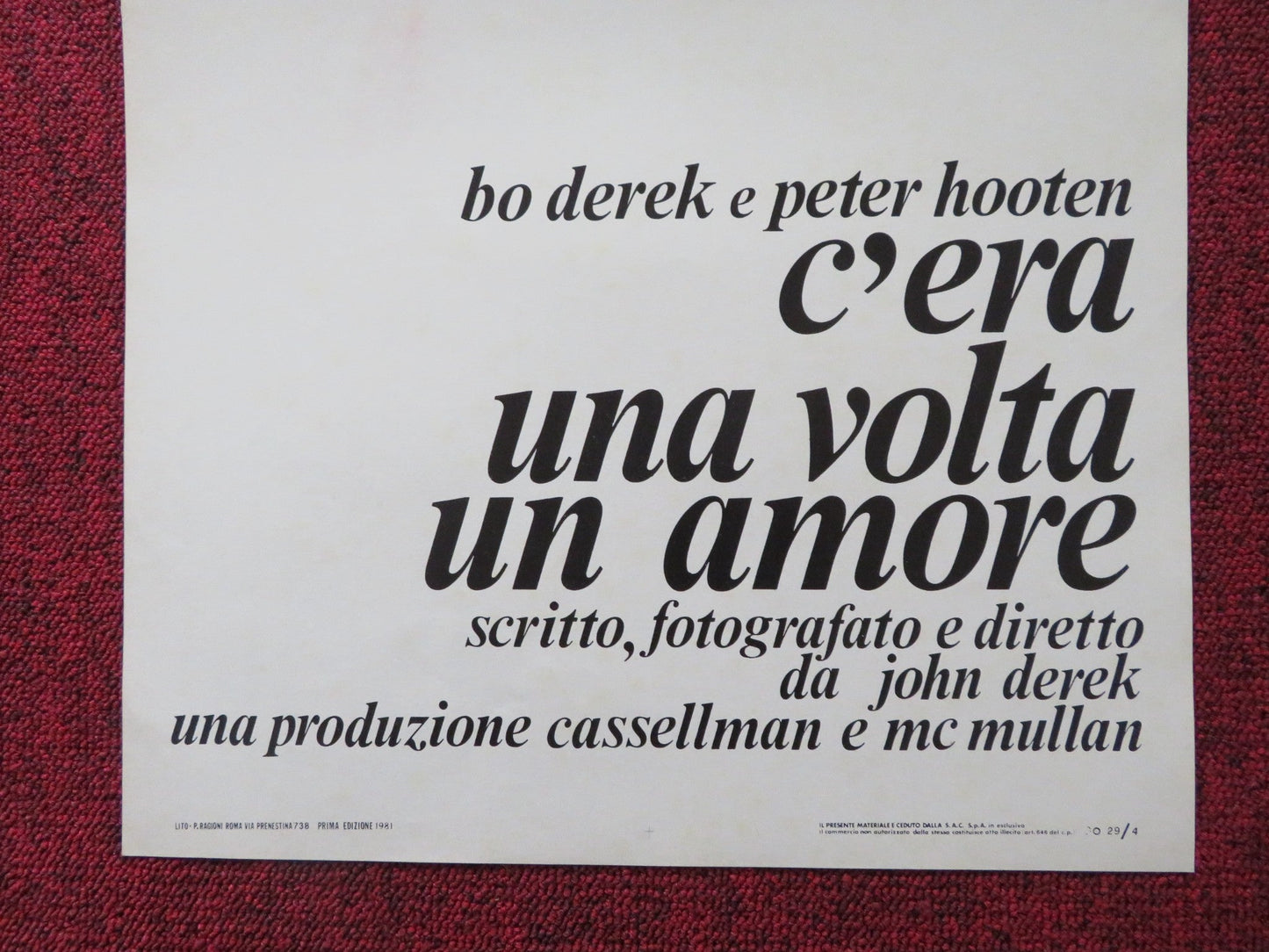 FANTASIES ITALIAN LOCANDINA POSTER BO DEREK PETER HOOTEN 1981 Rendezvous Cinema Movie posters