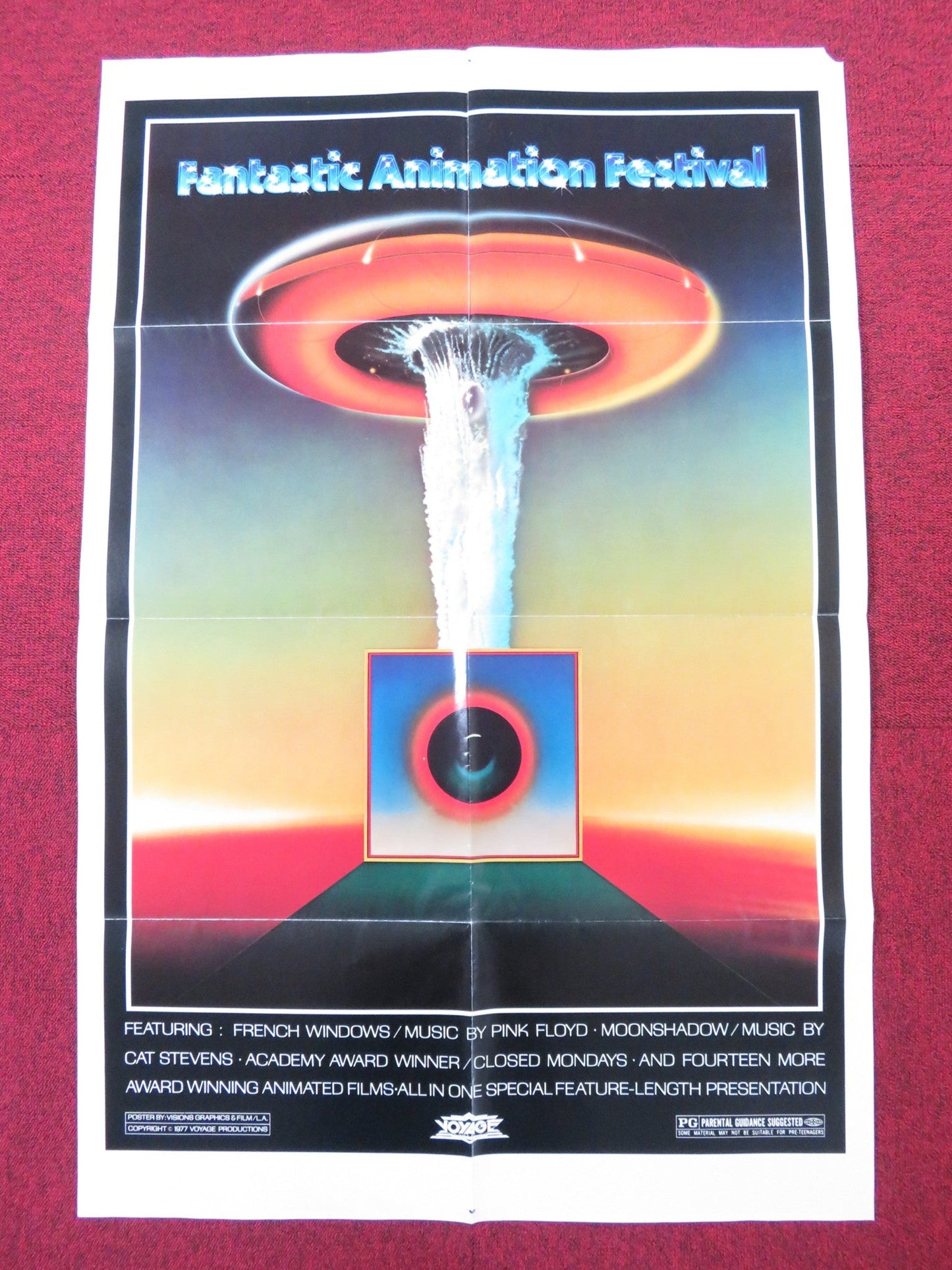 FANTASTIC ANIMATION FESTIVAL FOLDED US ONE SHEET POSTER PINK FLOYD 1977 Rendezvous Cinema Movie posters