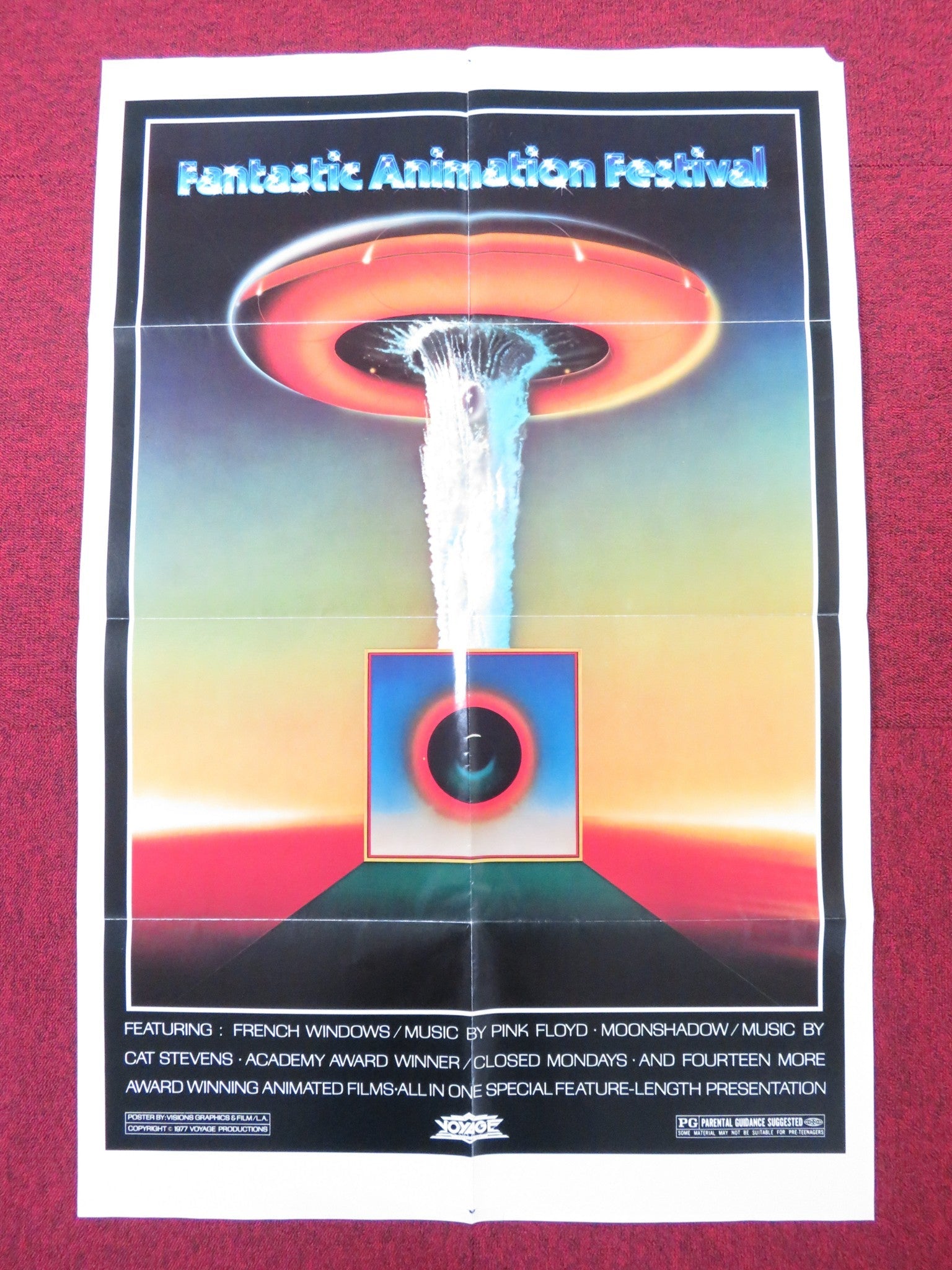 FANTASTIC ANIMATION FESTIVAL FOLDED US ONE SHEET POSTER PINK FLOYD 1977 Rendezvous Cinema Movie posters