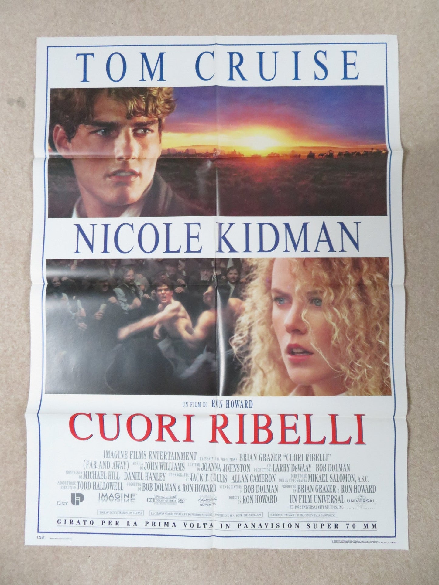 FAR AND AWAY ITALIAN 2 FOGLIO POSTER TOM CRUISE NICOLE KIDMAN 1992 Rendezvous Cinema Movie posters