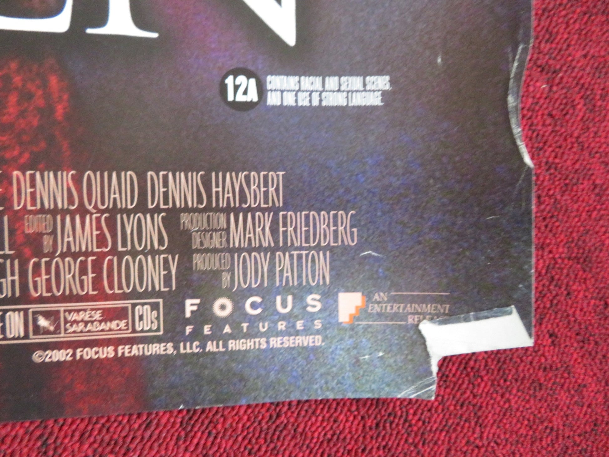 FAR FROM HEAVEN UK QUAD (30"x 40") ROLLED POSTER JULIANNE MOORE QUAID 2002 Rendezvous Cinema Movie posters