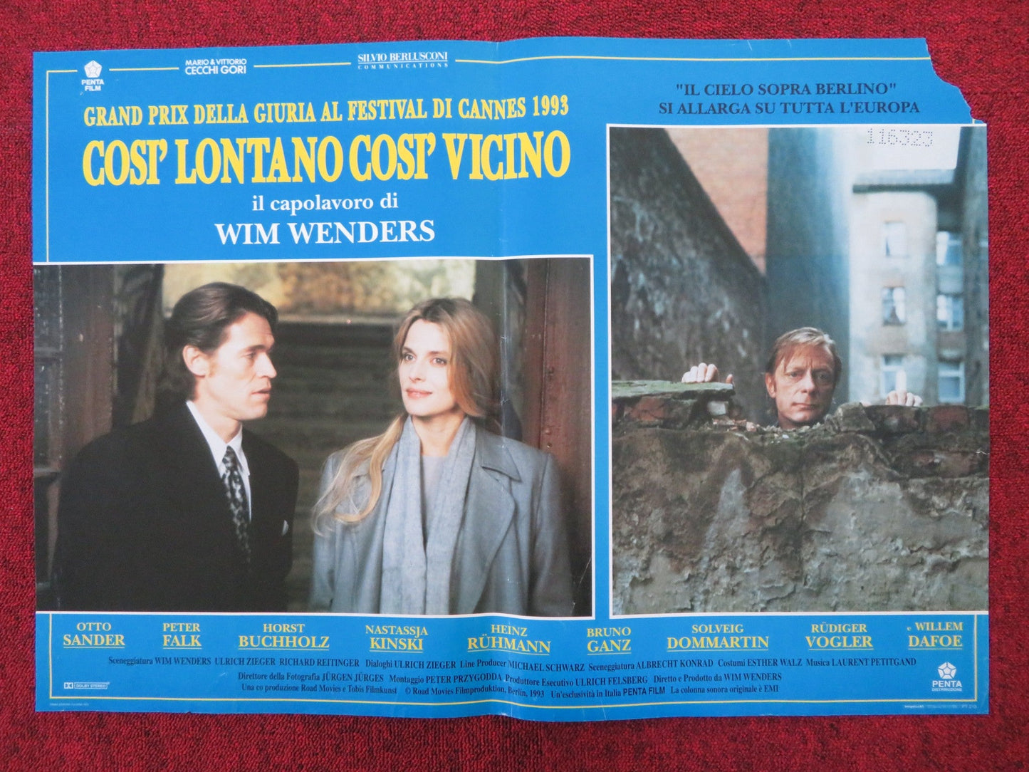 FARAWAY, SO CLOSE! ITALIAN FOTOBUSTA POSTER WILLEM DAFOE OTTO SANDER 1993 Rendezvous Cinema Movie posters