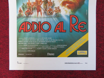 FAREWELL TO THE KING ITALIAN LOCANDINA POSTER NICK NOLTE NIGEL HAVERS 1989 Rendezvous Cinema Movie posters