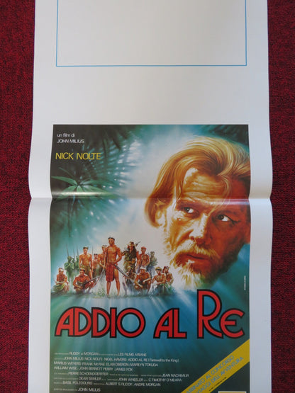 FAREWELL TO THE KING ITALIAN LOCANDINA POSTER NICK NOLTE NIGEL HAVERS 1989 Rendezvous Cinema Movie posters