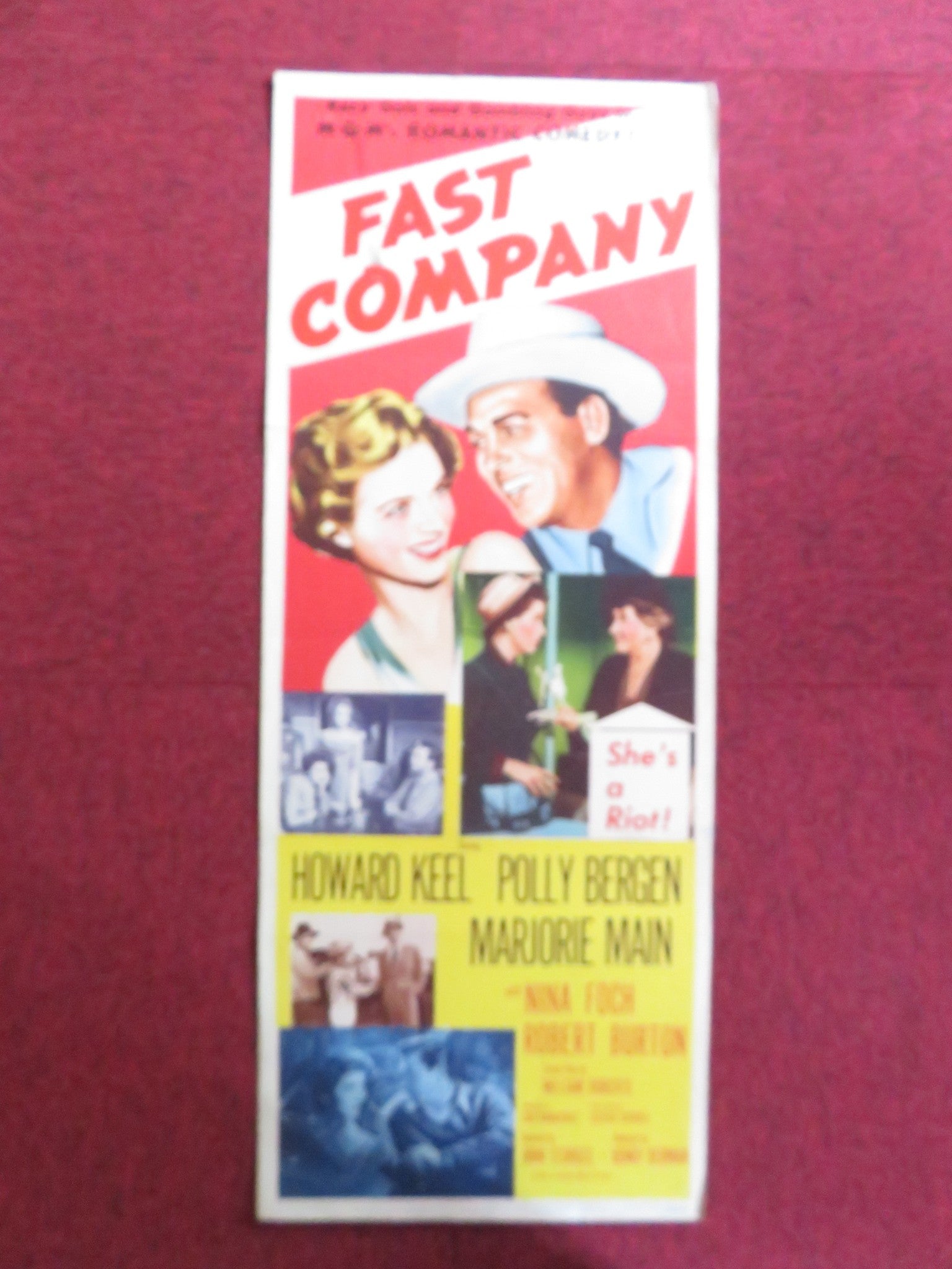 FAST COMPANY US INSERT (14"x 36") POSTER HOWARD KEEL POLLY BERGEN 1953 Rendezvous Cinema Movie posters