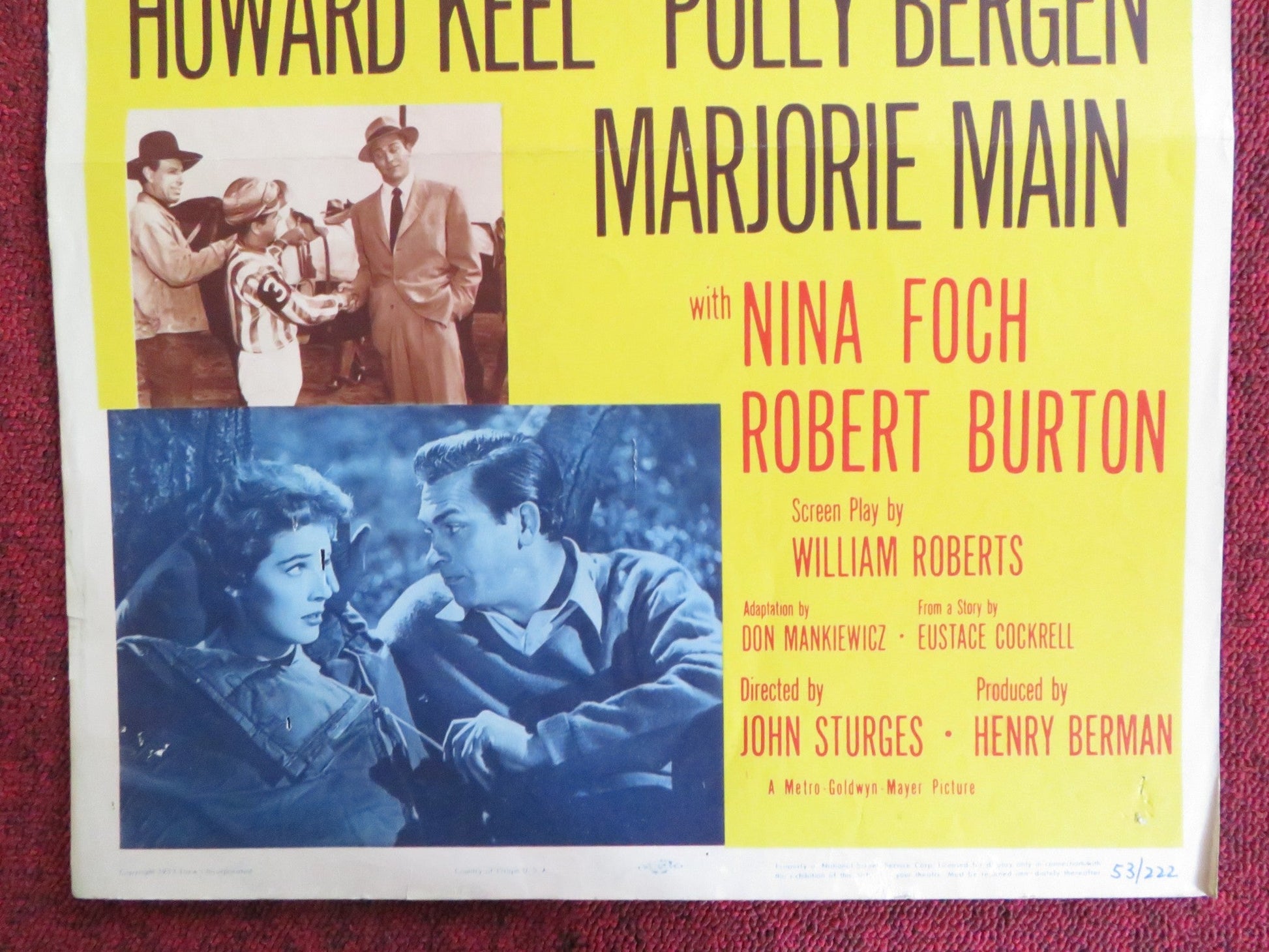 FAST COMPANY US INSERT (14"x 36") POSTER HOWARD KEEL POLLY BERGEN 1953 Rendezvous Cinema Movie posters