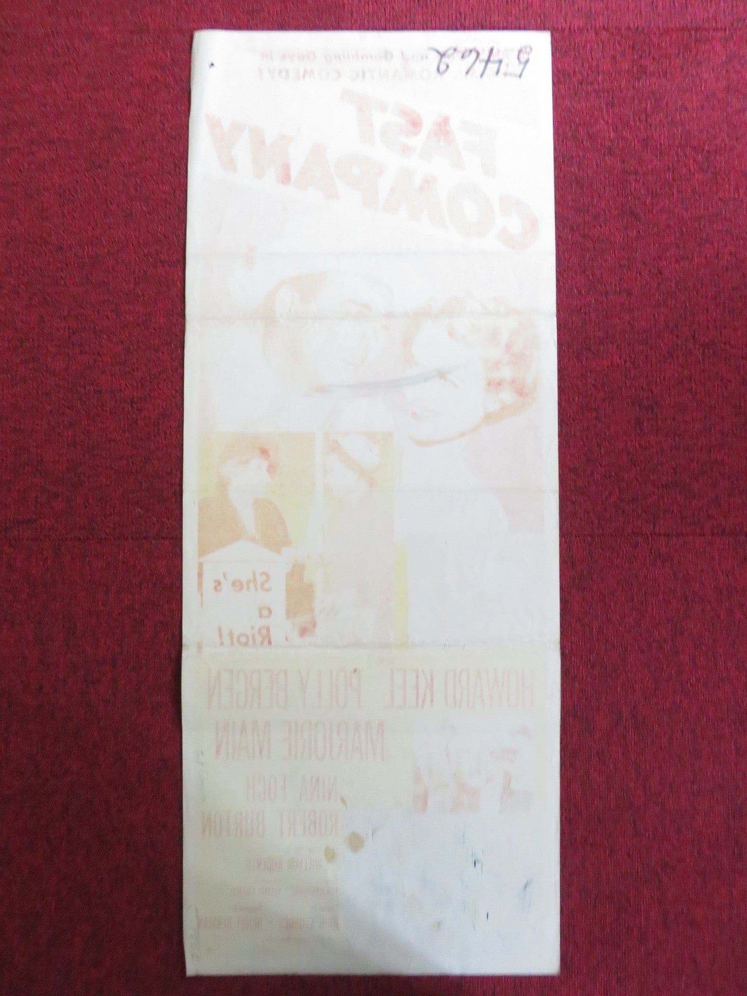 FAST COMPANY US INSERT (14"x 36") POSTER HOWARD KEEL POLLY BERGEN 1953 Rendezvous Cinema Movie posters