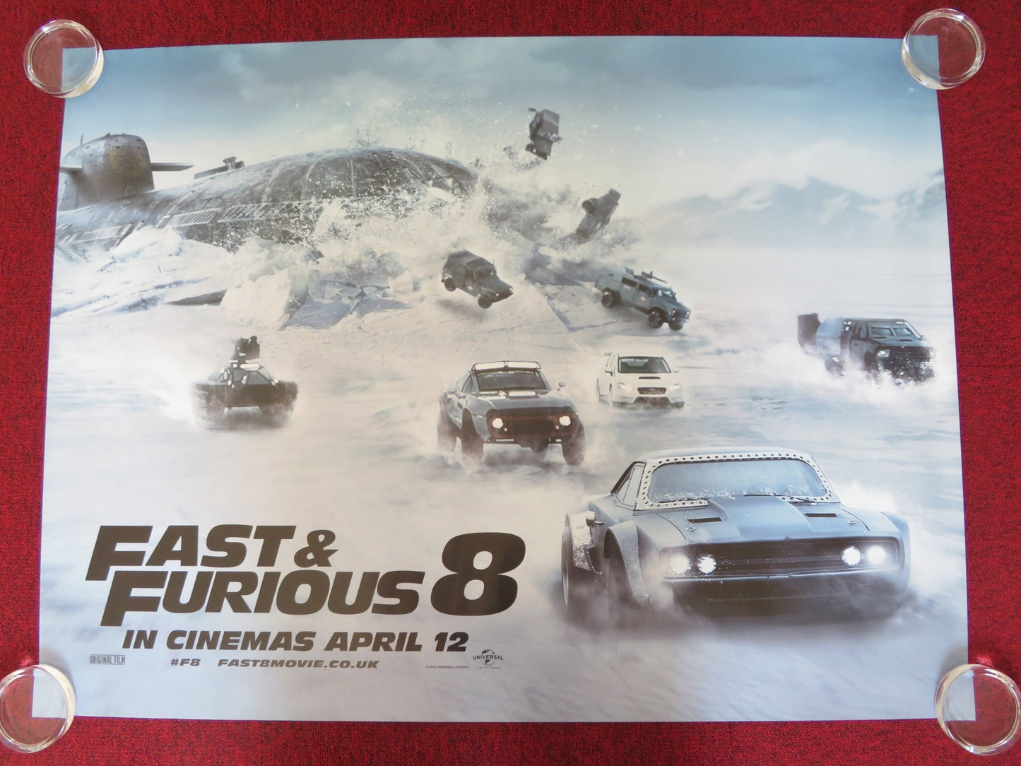FAST & FURIOUS 8 - THE FATE OF THE FURIOUS UK QUAD (30"x 40") ROLLED POSTER 2016 Rendezvous Cinema Movie posters
