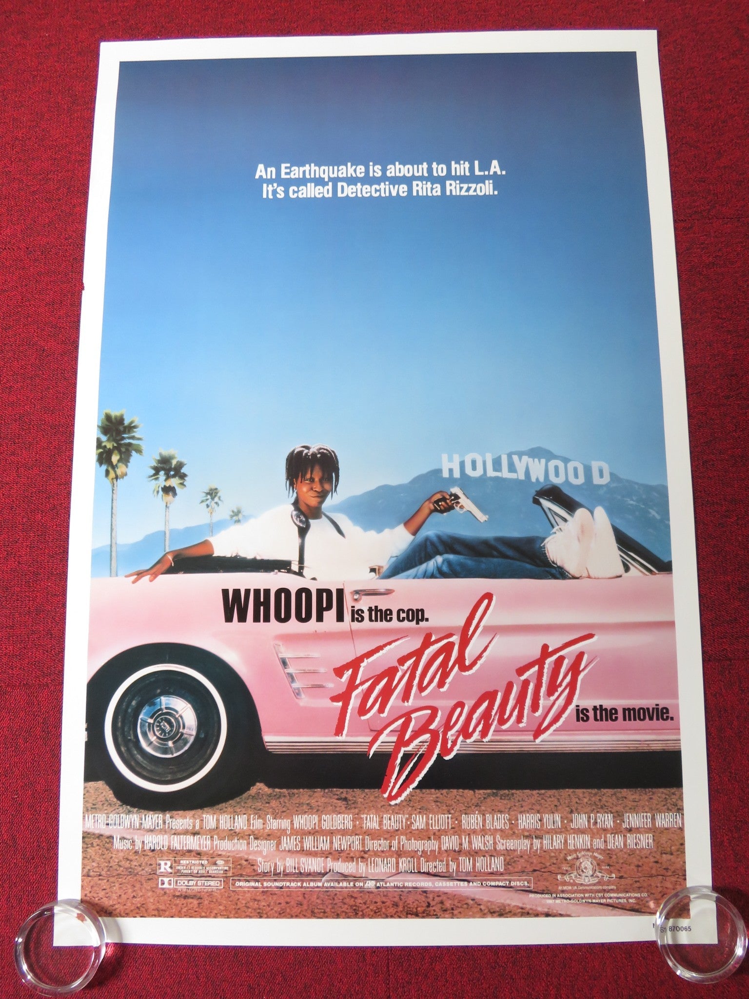 FATAL BEAUTY US ONE SHEET ROLLED POSTER WHOOPI GOLDBERG SAM ELLIOTT 1987 Rendezvous Cinema Movie posters