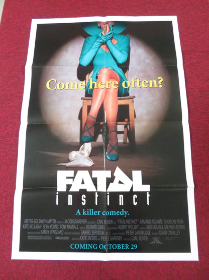 FATAL INSTINCT FOLDED US ONE SHEET POSTER SHERILYN FENN ARMAND ASSANTE 1993 Rendezvous Cinema Movie posters