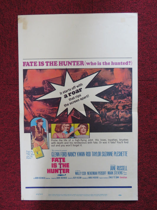 FATE IS THE HUNTER WINDOW CARD (14"x 22") POSTER GLENN FORD NANCY KWAN 1964 Rendezvous Cinema Movie posters