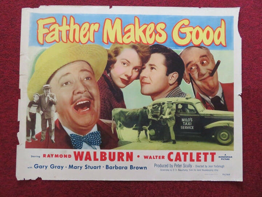 FATHER MAKES GOOD US HALF SHEET (22"x 28") POSTER RAYMOND WALBURN 1950 Movie posters
