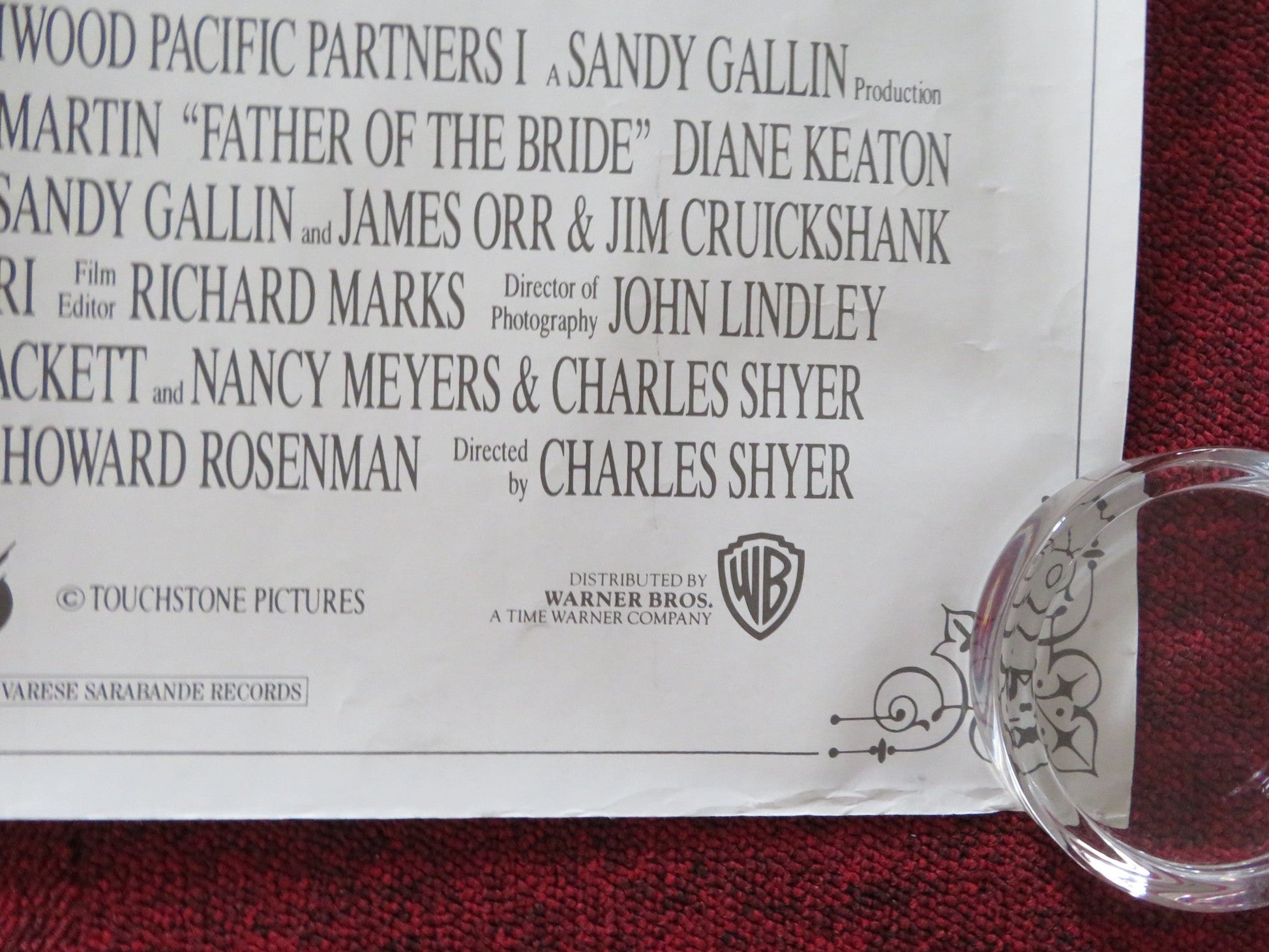 FATHER OF THE BRIDE UK QUAD ROLLED POSTER STEVE MARTIN DIANE KEATON 1991 Rendezvous Cinema Movie posters