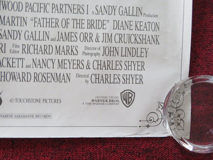 FATHER OF THE BRIDE UK QUAD ROLLED POSTER STEVE MARTIN DIANE KEATON 1991 Rendezvous Cinema Movie posters