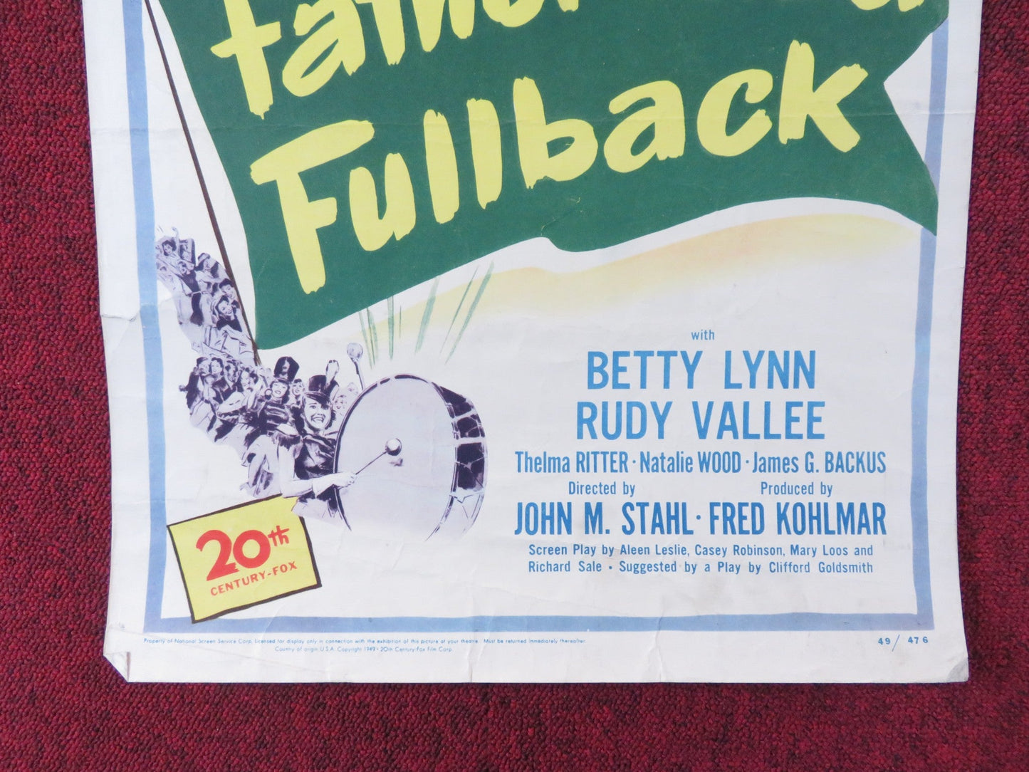 FATHER WAS A FULLBACK US INSERT (14"x 36") POSTER FRED MACMURRAY M. O'HARA 1949 Rendezvous Cinema Movie posters