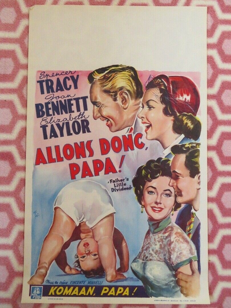 Father's Little Dividend BELGIUM (22"x14.5") POSTER ELIZABETH TAYLOR 1951 Movie posters