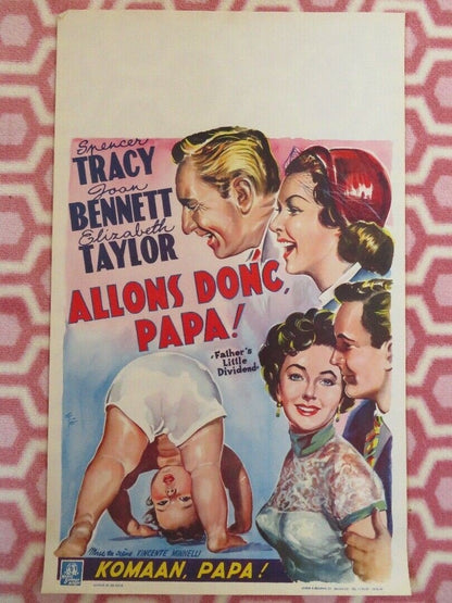Father's Little Dividend BELGIUM (22"x14.5") POSTER ELIZABETH TAYLOR 1951 Movie posters