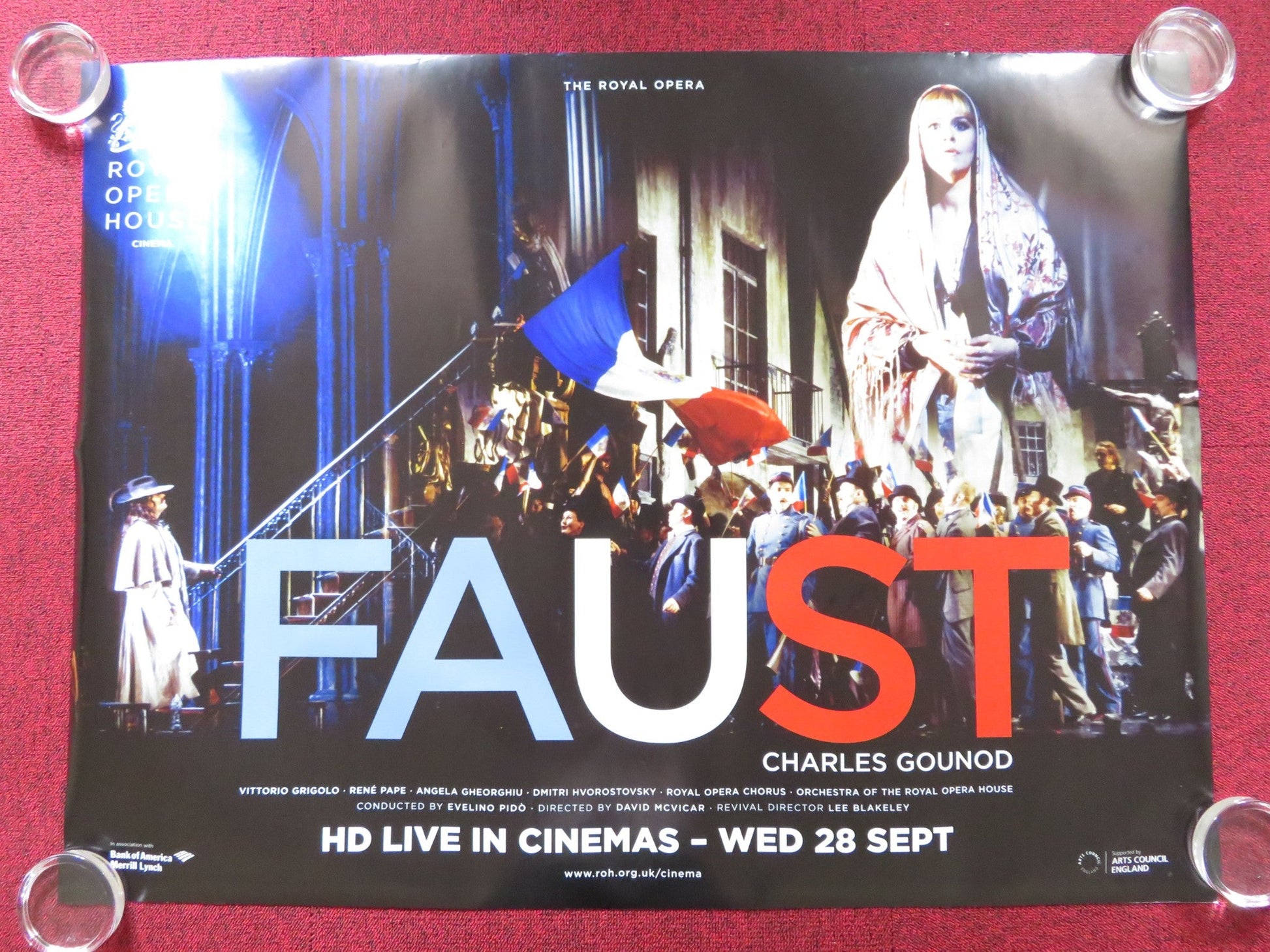 FAUST: ROYAL OPERA HOUSE UK QUAD (30"x 40") ROLLED POSTER VITTORIO GRIGOLO 2011 Rendezvous Cinema Movie posters