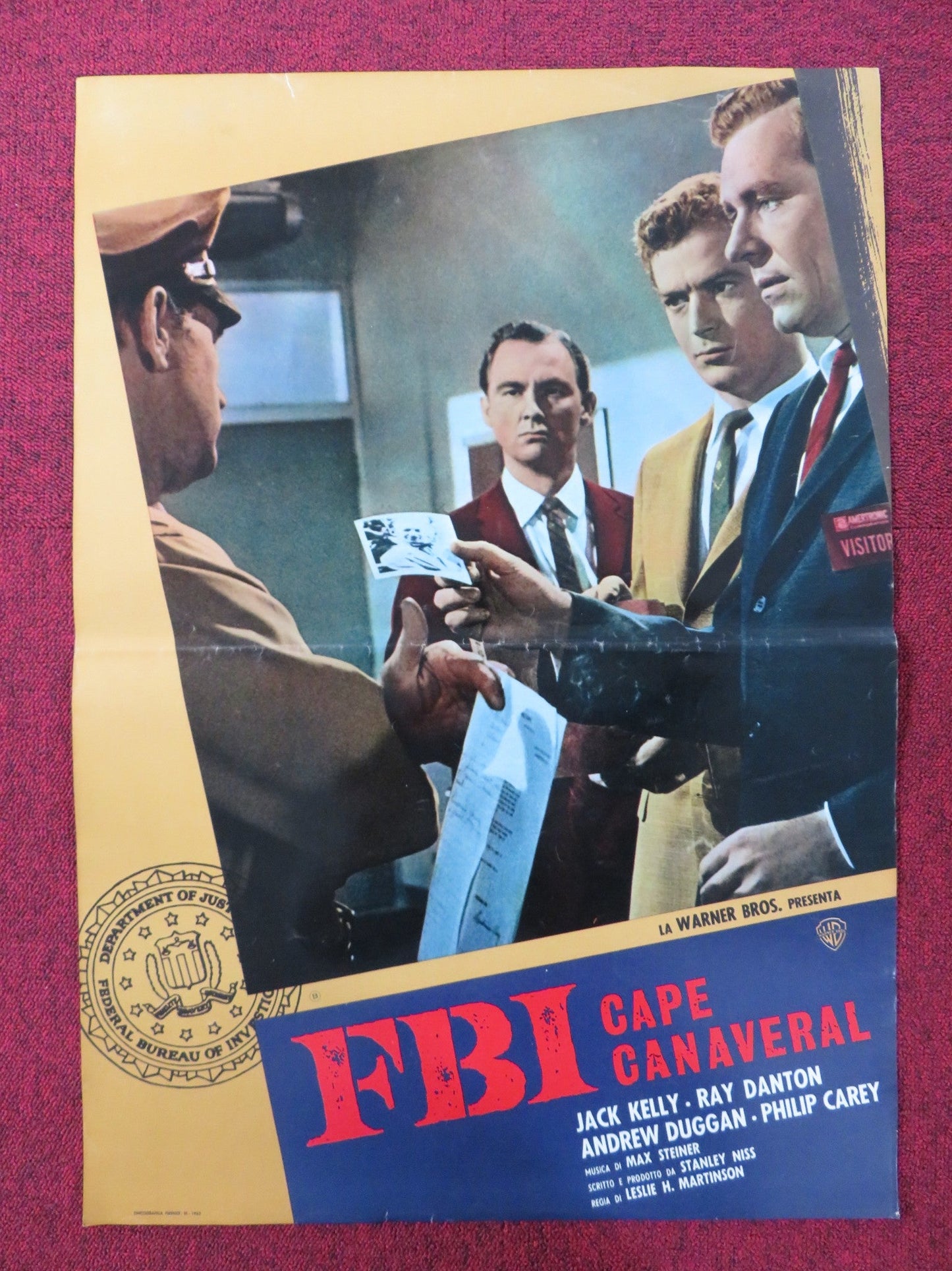 FBI CAPE CANAVERAL - A ITALIAN FOTOBUSTA POSTER JACK KELLY RAY DANTON 1963 Rendezvous Cinema Movie posters