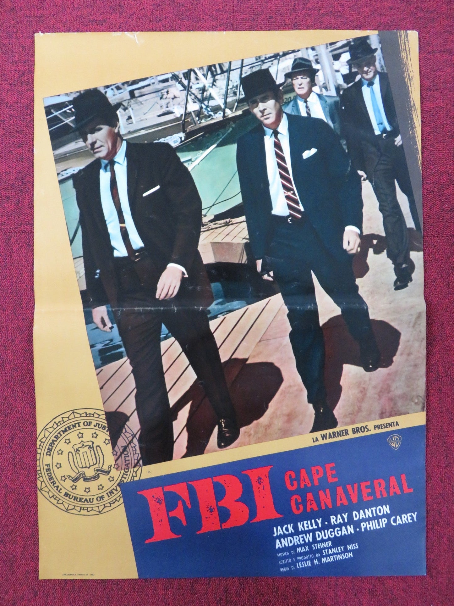 FBI CAPE CANAVERAL - B ITALIAN FOTOBUSTA POSTER JACK KELLY RAY DANTON 1963 Rendezvous Cinema Movie posters