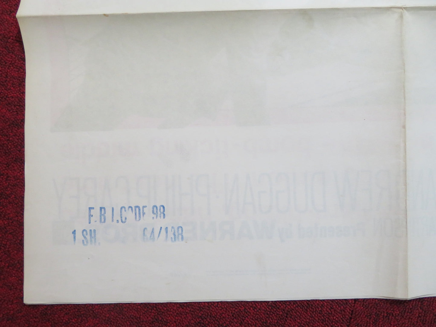 FBI CODE 98 FOLDED US ONE SHEET POSTER JACK KELLY RAY DANTON 1963 Rendezvous Cinema Movie posters