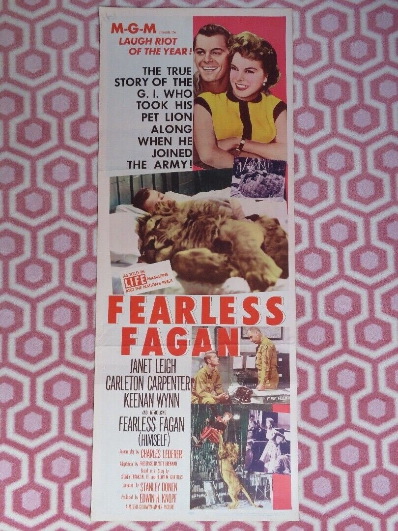 FEARLESS FAGAN US INSERT (14"x 36") POSTER JANET LEIGH CARLETON CARPENTER 1956 Movie posters