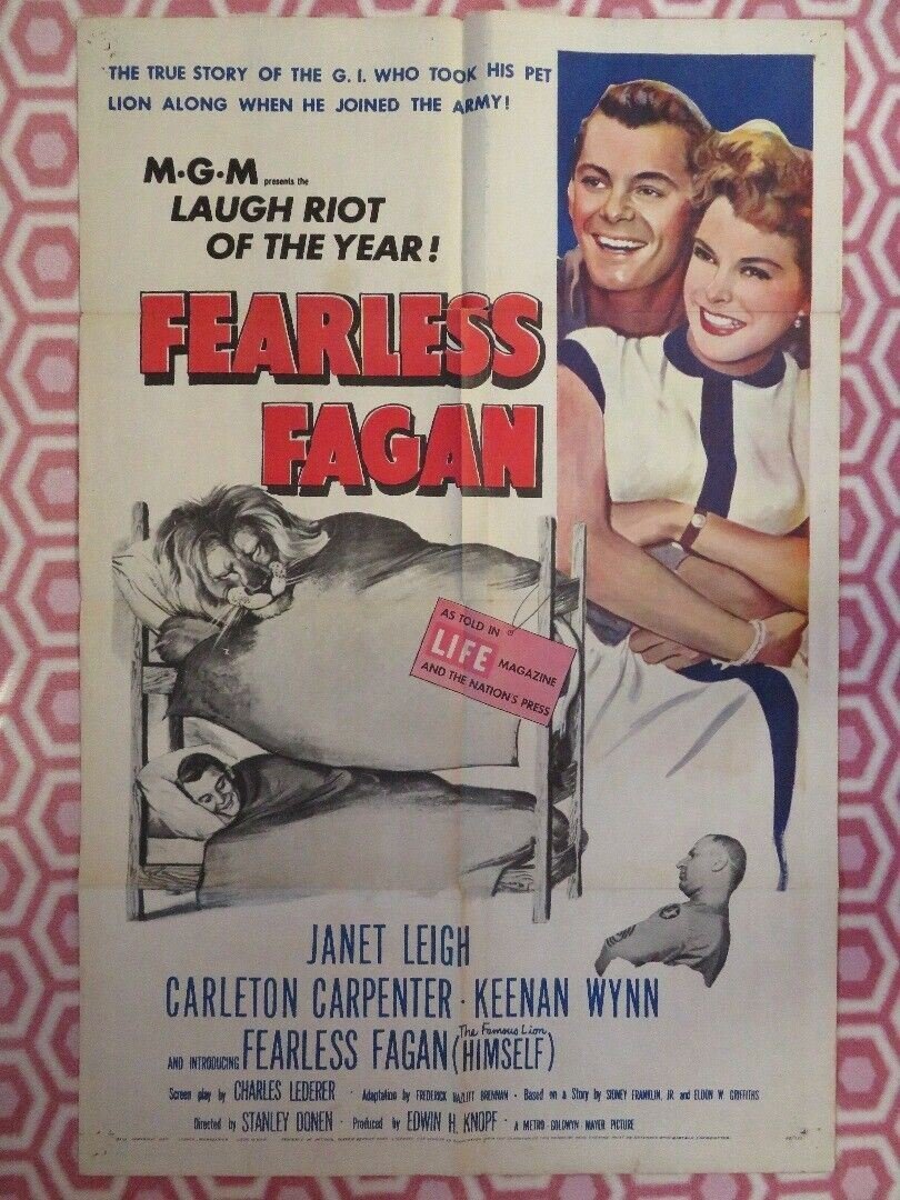 FEARLESS FAGAN US ONE SHEET POSTER LION JANET LEIGH 1952 Rendezvous Cinema Movie posters