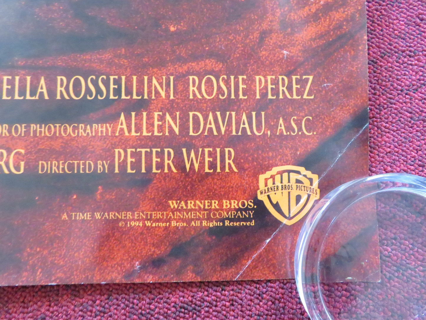 FEARLESS UK QUAD (30"x 40") ROLLED POSTER JEFF BRIDGES ISBAELLA ROSSELLINI 1993 Rendezvous Cinema Movie posters