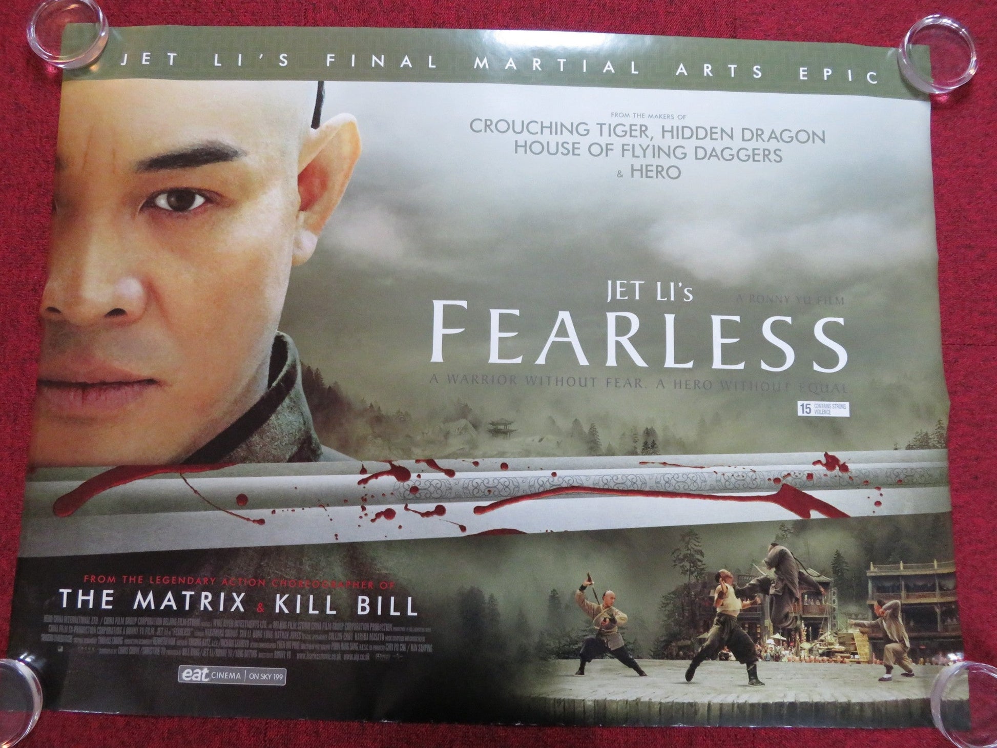 FEARLESS UK QUAD (30"x 40") ROLLED POSTER JET LI LI SUN 2006 Rendezvous Cinema Movie posters