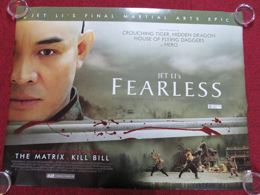 FEARLESS UK QUAD (30"x 40") ROLLED POSTER JET LI LI SUN 2006 Rendezvous Cinema Movie posters