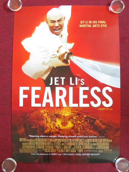 FEARLESS US ONE SHEET ROLLED POSTER JET LI LI SUN YONG DONG 2006 Rendezvous Cinema Movie posters