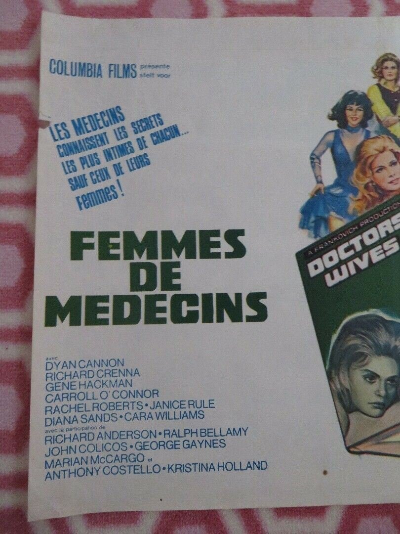 FEMMES DE MEDCINS /DOCTORS WIVES BELGIUM (14.5"x 21.5") POSTER DYAN CANNON 1971 Movie posters