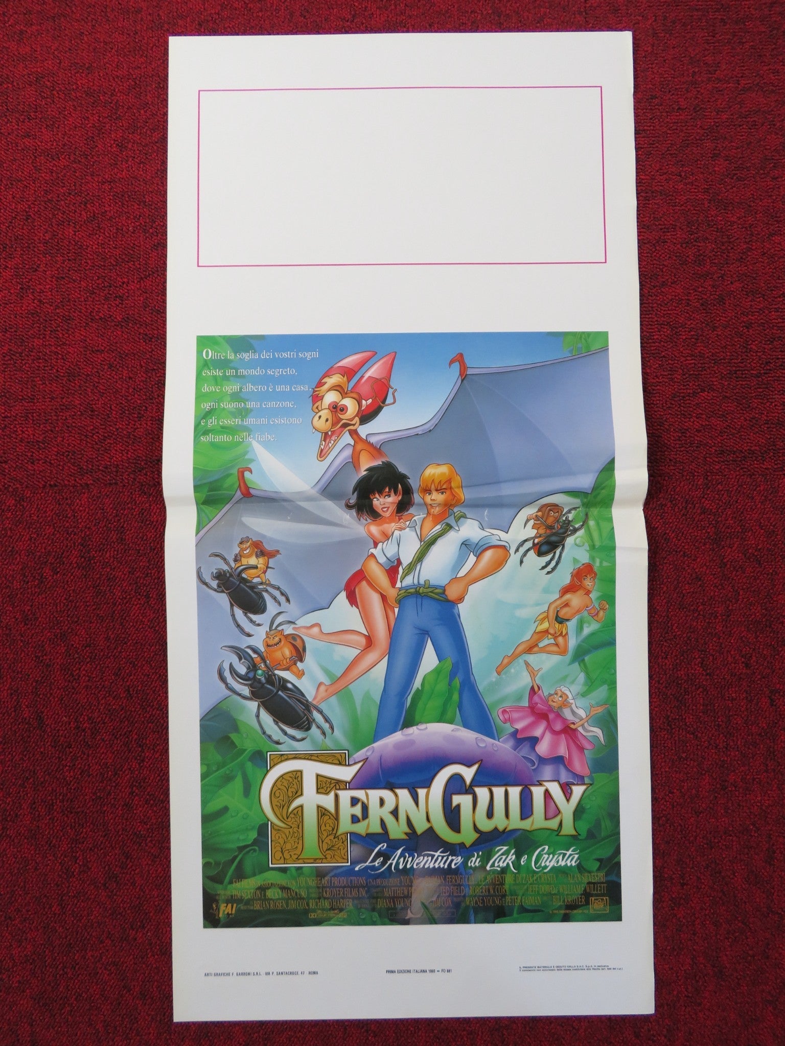 FERNGULLY: THA LAST RAINFOREST ITALIAN LOCANDINA POSTER TIM CURRY 1993 Rendezvous Cinema Movie posters