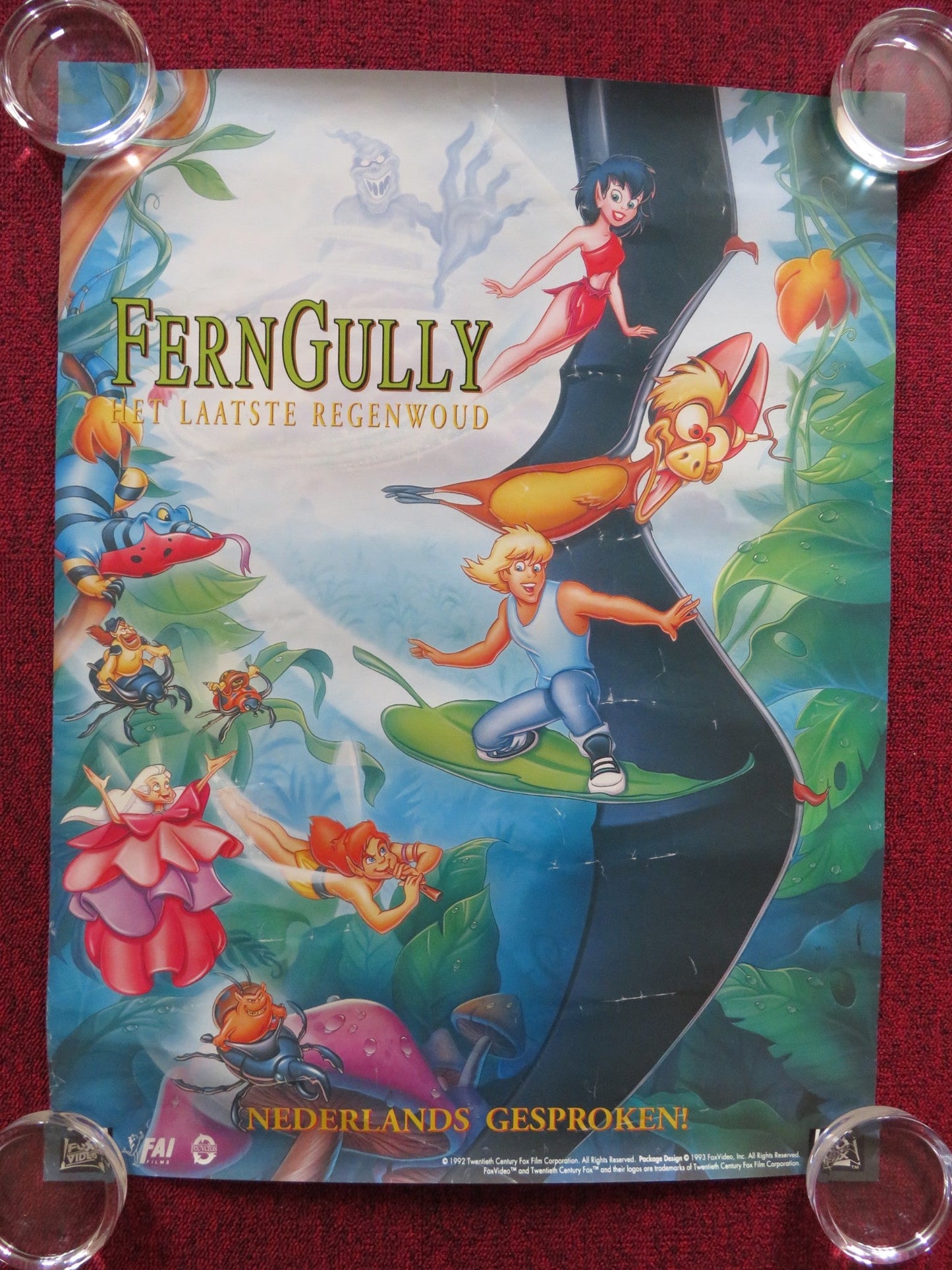 FERNGULLY: THE LAST RAINFOREST VHS VIDEO POSTER ROLLED TIM CURRY S.MATHIS 1992 Rendezvous Cinema Movie posters