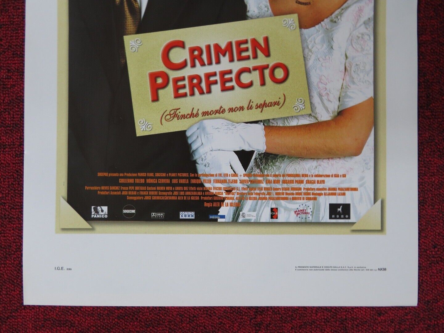 FERPECT CRIME ITALIAN LOCANDINA (27.5"x13") POSTER GUILLERMO TOLEDOMONICA 2004 Movie posters