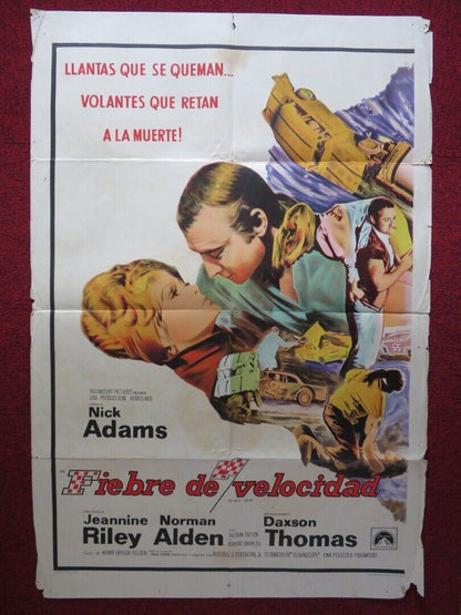 FEVER HEAT FOLDED ARGENTINA POSTER NICK ADAMS JEANNINE RILEY 1968 - Rendezvous Cinema