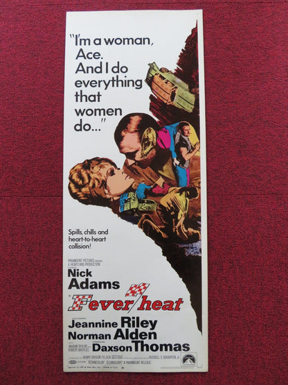 FEVER HEAT US INSERT (14"x 36") POSTER NICK ADAMS JEANNINE RILEY 1968 Rendezvous Cinema Movie posters